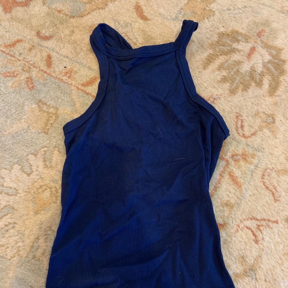 Blue halter neck tank